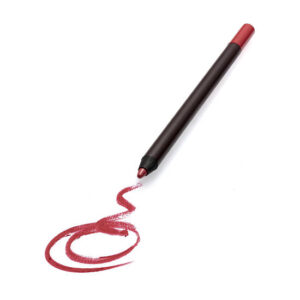 Red lip liner smears isolated on white background