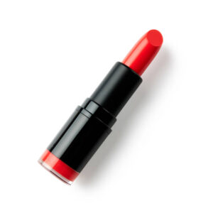 Red lipstick isolated on white background