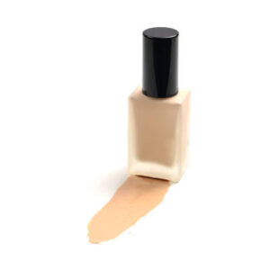 Bottle with makeup liquid foundation isolated on white background