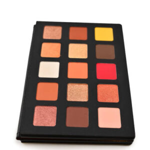 Eye shadow palette isolated on white background. copy space.